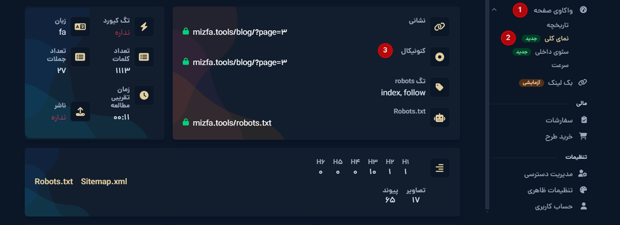 چک کزدن تگ کنونیکال با استفاده از ابزار واکاوی میزفا تولز