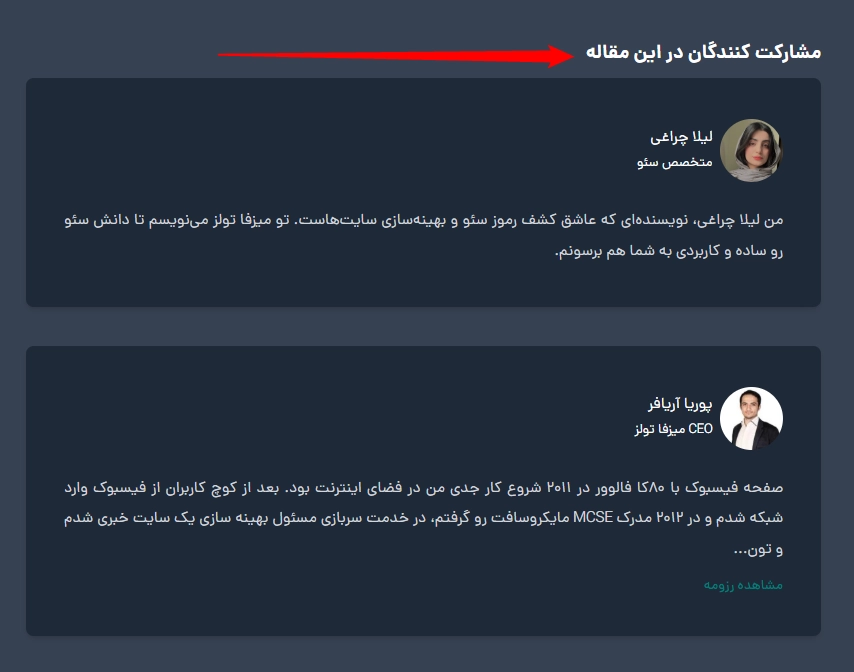 معرفی نویسنده های محتوا