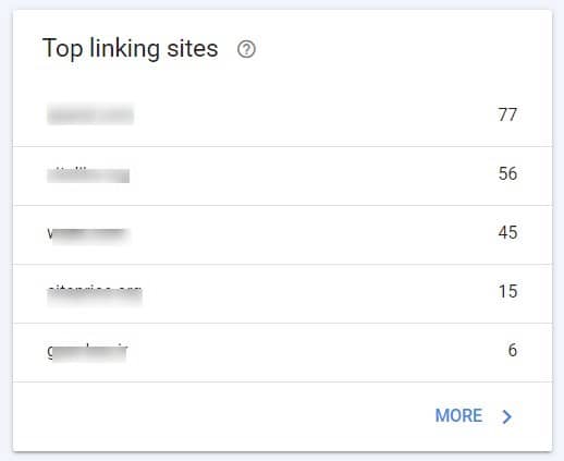 Top linking sites در گزارش لینک سرچ کنسول