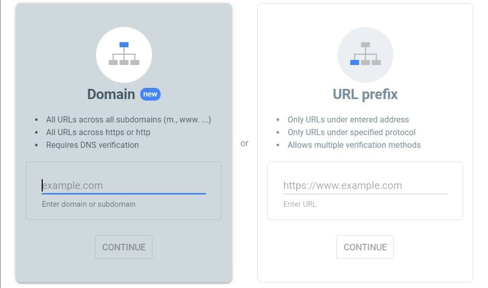 تفاوت بین Domain و URL Prefix در سرچ کنسول چیست؟