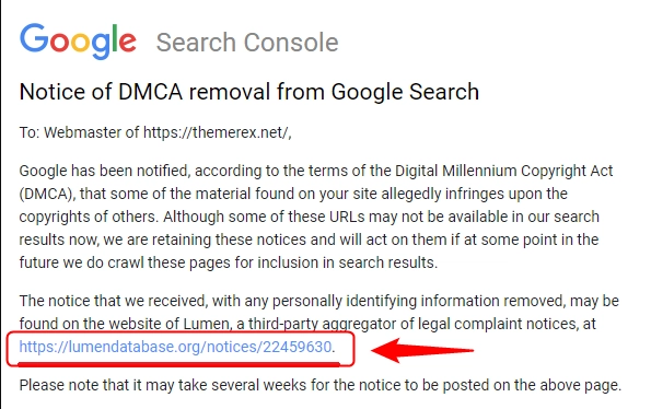 بررسی خطا dmca مرحله اول