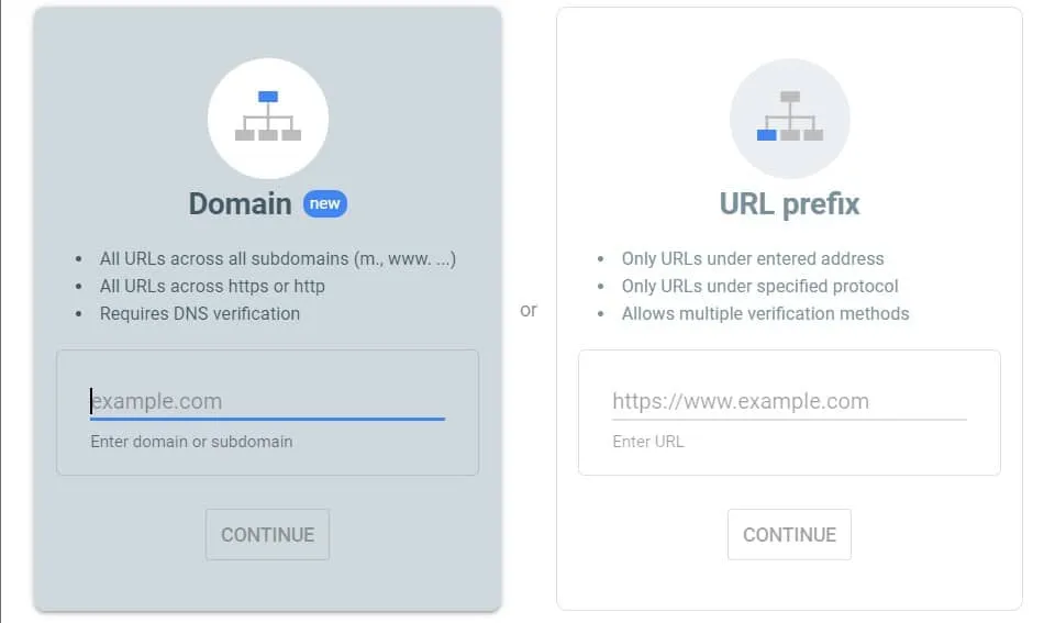 تفاوت بین Domain و URL Prefix در سرچ کنسول چیست؟