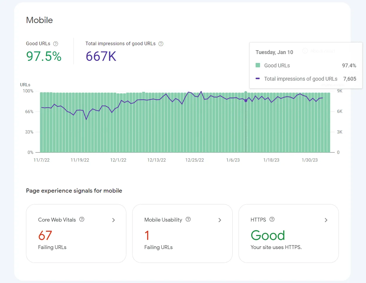 سرچ کنسول قسمت تجربه کاربری یا Page Experience