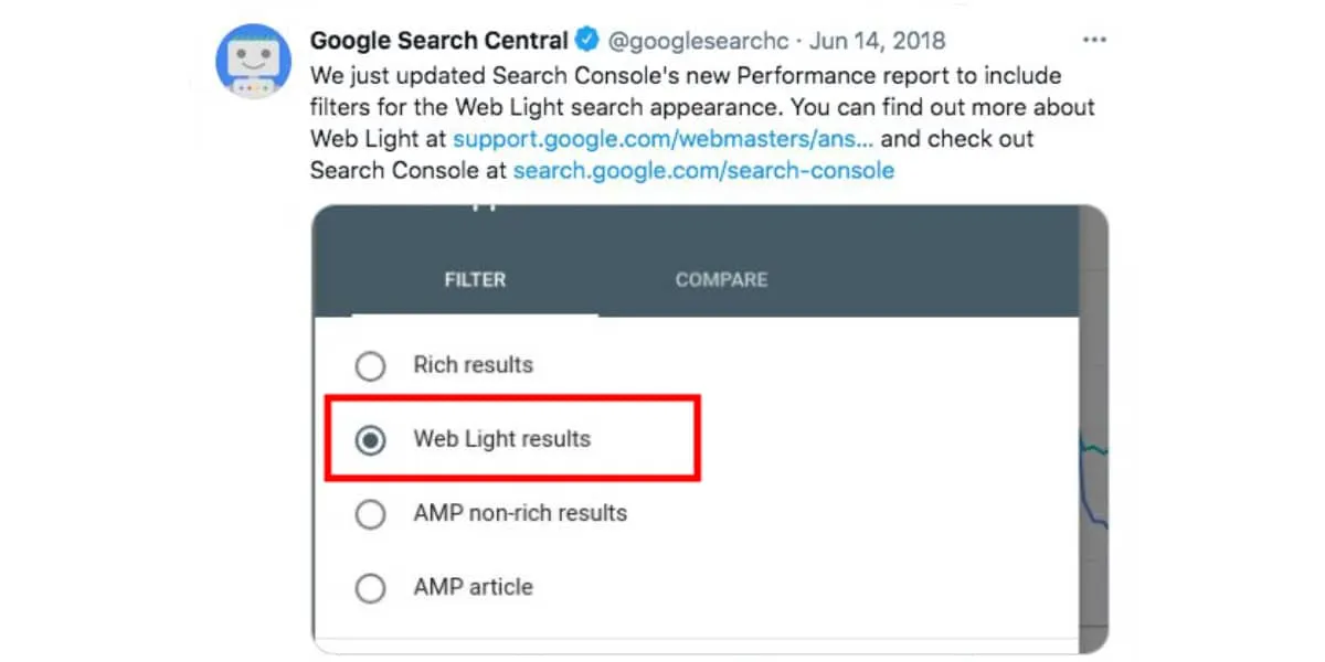 Weblight Results در سرچ کنسول چیست؟