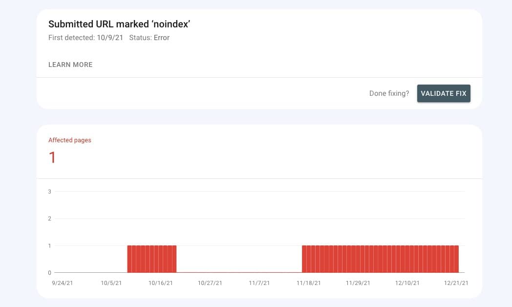 علت خطای Submitted URL marked noindex در سرچ کنسول